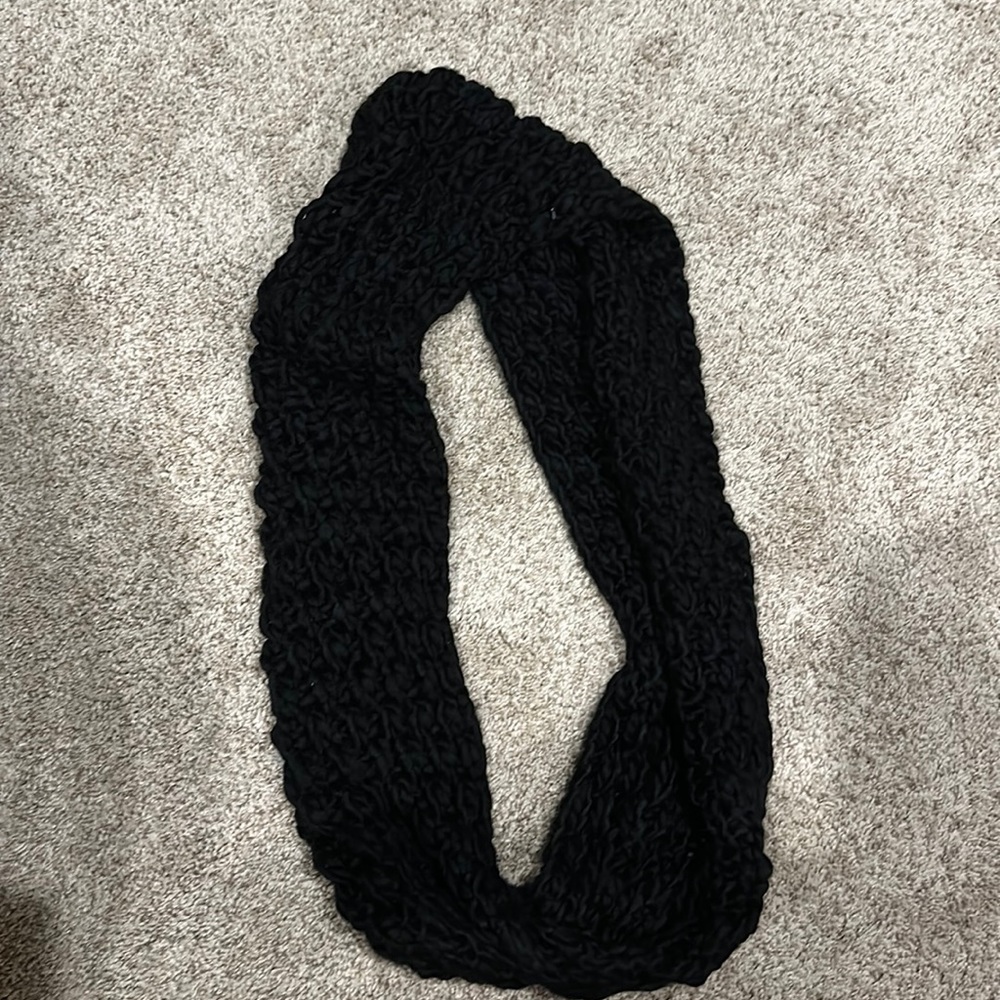 Black Knit Infinity Scarf
